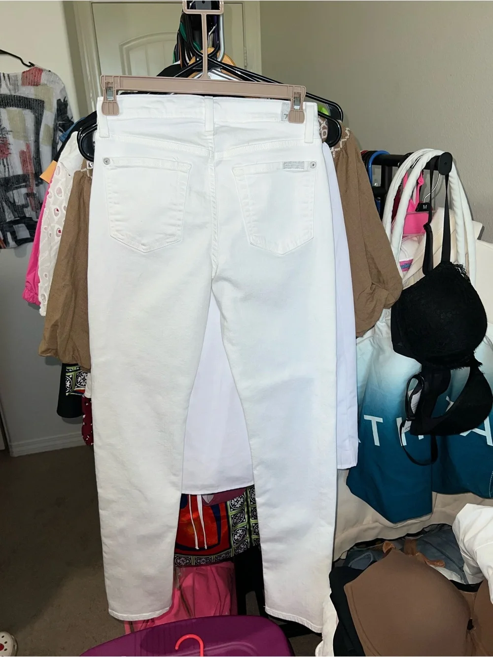 7 For All Mankind White Skinny White Jeans